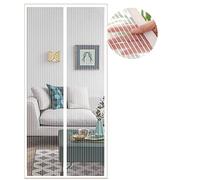 Magnétique Moustiquaire pour Porte, 185x220 cm Rideau de Porte Antimoustique, Blanc Moustiquaire Mailles ultra fines pour Couloirs, Portes, Patio, Fermeture Automatique