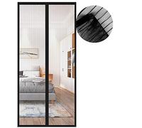 Magnétique Moustiquaire pour Porte, 185x220 cm Rideau de Porte Antimoustique, Noir Moustiquaire Mailles ultra fines pour Couloirs, Portes, Patio, Fermeture Automatique