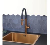 Magneto mitigeur évier à douchette mobile cuivre brossé Essebagno
