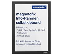 magnetofix Lot de 2 cadres d'information autocollants, A6, noirs,