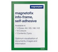 magnetofix Lot de 2 cadres d'information autocollants Vert Format A4