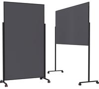 Magnetoplan 1181201 Tableau d'animation design VarioPin gris 180 x 100cm, cadre noir