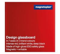 magnetoplan 13401006 - Tableau magnétique design en verre - 400 x 400 mm - Rouge intense
