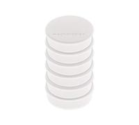magnetoplan aimants Discofix Hobby sur carte blister, 6 pièces, aimants avec capuchon plastique blanc, rond, avec surface magnétique à revêtement spécial