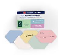 magnetoplan Cartes de modération | Losanges, 250 pcs, 5 couleurs pastel | Format 200 x 95 mm | Pour Réunions et Présentations | Certifié FSC® | Papier 120 g/m²