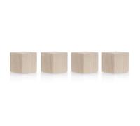 magnetoplan Design Magnets Wood Series Cube, 4 pièces, aimants premium en bois de bouleau, carrés, certifiés FSC