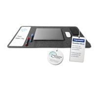magnetoplan DeskMat Move Tapis de bureau pliable en feutre gris | Sous-main avec fonction tableau blanc intégré pour notes et rendez-vous - Idéal pour le travail mobile - 900 x 430 mm (l x H)