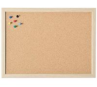 magnetoplan Holtz Tableau en liège avec cadre en bois 600 x 400 mm avec accessoires