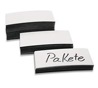 magnetoplan Lot de 100 étiquettes magnétiques | L x H x P : 100 x 30 x 0,6 mm | Plaques magnétiques blanches | Étiquettes magnétiques inscriptibles | Étiquettes magnétiques pour étagères et entrepôts
