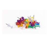 magnetoplan Lot de 50 punaises transparentes sur carte blister, couleurs assorties.