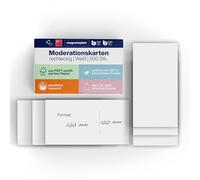 magnetoplan Lot de 500 cartes de communication rectangulaires, blanches