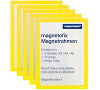 magnetoplan magnetofix 1130402 Lot de 5 cadres magnétiques Jaune Format A3