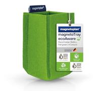 magnetoplan magnetoTray ecoAware Small, pot à crayons magnétique en feutre, 6 x 10 x 6 cm, pot à crayons vert en bouteilles PET recy s