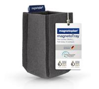 magnetoplan magnetoTray ecoAware Small, pot à crayons magnétique en feutre, 6 x 10 x 6 cm, pot à crayons gris en bouteilles PET recy s