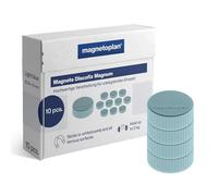 Magnetoplan Magnum Lot de 10 supports magnétiques 34 mm bleu clair