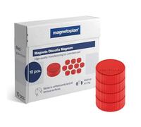 Magnetoplan Magnum Lot de 10 supports magnétiques 34 mm rouge
