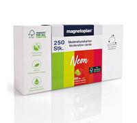 magnetoplan set de cartes de communication "Neon", 20 x 10 cm, fiches vierges en 5 couleurs vives, 120 g/m², 250 pièces en papier FSC, emballage sans plastique