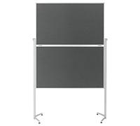 magnetoplan tableau de présentation pliable Feutre avec pieds rabattables, avec Roues Pivotantes Roulettes Pliable 120 x 150 cm gris