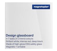 magnetoplan Tableau en verre, design, l x H, 400 x 400 mm, blanc brillant, magnétique, en verre de sécurité ESG, de qualité supérieure, pour bureau, cuisine, inscriptible avec marqueur à craie