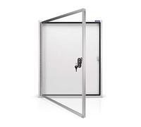 magnetoplan vitrine d'affichage CC, 6 x A4 avec verre de sécurité pour extérieur, Aluminium/Blanc/Gris