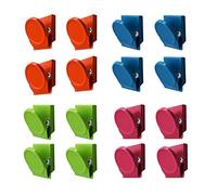 Magnetpro 16 agrafes magnétiques en métal multi de couleur de couleur, agrafe magnétique de note de mémo de mur de tableau blanc de réfrigérateur
