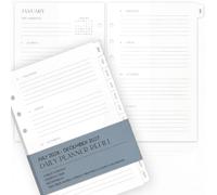 Magnifique agenda journalier 2026-2027 avec inserts A5 pour classeurs à 6 | Durable 14 x 21,1 cm Lot de recharges de papier pour ordinateur portable avec Onglets et calendriers mensuels - juillet 2026