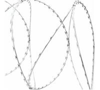 Magnifique Fil de fer barbelé rouleau hélicoïdal acier galvanisé 60 m - design polyvalent - pour maison - Argent 5.32 kg 2026_448672