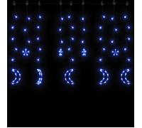 Magnifique Guirlande lumineuse étoile et lune avec télécommande 138 LED - design polyvalent - pour maison - Bleu 0.48 kg 2026_747203