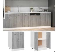 Magnifique Support pour cuisine 1 PCS - Caisson/Meuble bas de cuisine - ""Lyon"" Gris Sonoma 60x46x81,5cm Bois d'ingénierie 734