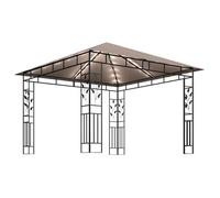 Magnifique Tonnelle avec moustiquaire et lumières Led 3x3x2,73 m Taupe - design polyvalent - pour maison - Taupe 32.65 kg 2026_54592