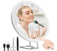 Magnifying Mirror With 30x Light, 6 Inch Large Magnifying Glass Mirror, 1500mah Rechargeable Led Mirror, Magnification Mirror For Bathroom Makeup
