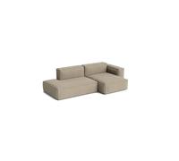 HAY Canapé Mags Soft Low Armrest 2.5 places combinaison 3 Linara beige. orienté à droite. housse amovible