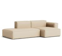Mags Soft Sofa Low 2,5-places Combination 3 avec accoudoir à droite Hay Tissu Hallingdal 220 avec couture beige - 5710441373155