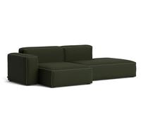 Mags Soft Sofa Low 2,5-places Combination 3 avec accoudoir à gauche Hay Tissu Maglia vert foncé avec couture beige - 5710441373421