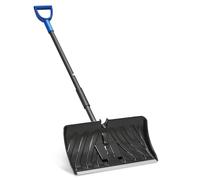 Magshion Pelle à neige et poussoir avec poignée en D, lame à bord en aluminium de 55,9 cm, pelle à neige portable légère de grande capacité, noire