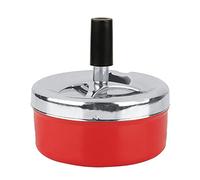 MAGT Cendrier Intérieur Extérieur, Cendrier Rond Cendrier Auto Nettoyant Rotatif Pousser Vers le Bas Cendrier Métal Cendrier Fermé Cendrier Coupe Vent