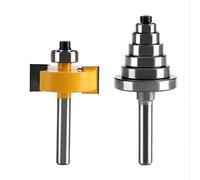 MAGT Fraise à feuillure à Queue de 6,35 MM, Mèche de routeur à feuillure 1/2 "H - 1/4" avec 6 roulements réglables Fraise a Rainurer pour Le Travail du Bois et Les Outils de Bricolage