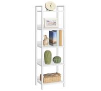 MAHANCRIS Bibliothèque à 5 Niveaux, Étagère sur Pieds pour Petit Espace, Rangement pour Salon, Chambre, Bureau, Balcon, Blanc ABKBW5501N1