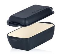 Mahlzeit Cocotte en fonte émaillée avec couvercle - 4,8 l - Blue Berry - Cocotte 2 en 1 avec poêle - Passe au four - Convient à l'induction - Double rôtissoire - Grande casserole en émail
