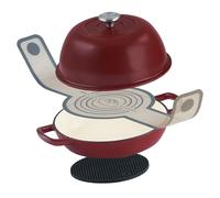 Mahlzeit Ensemble de casseroles à pain en fonte émaillée | 6,4 l | Dark Cherry | Moule à pain avec boucle à pain et soucoupe | Set de cuisson à pain, casserole en fonte, moule à pain