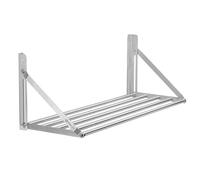 Mahlzeit Étagère Murale en Acier Inoxydable au Design en Forme de Barres | 100 x 30 cm | Étagère Flottante Pliable | argenté | Tablette Murale en Metal Industriel, étagère 30 cm de Largeur