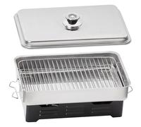 Mahlzeit Fumoir de Table en Acier Inoxydable - 47 x 27,5 x 20,5 cm - Kit Avec Thermomètre - Pour Poissons, Boîte à Fumage