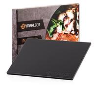 Mahlzeit Pierre à pizza carrée 38 x 30 cm | Plaque en cordiérite pour pizza et tarte flambée | Pour gril, four et barbecue à gaz | Surface de cuisson pour pain