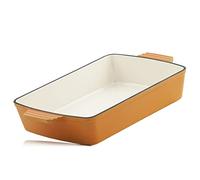 Mahlzeit Plat à gratin carré en fonte - 3,8 l - Orange Sunny - En fonte émaillée - Plat à lasagnes - Plat à rôtir - Forme de four - Rectangulaire