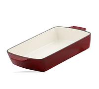 Mahlzeit Plat à gratin rectangulaire en fonte - 3,8 l - Cerise foncé - En fonte émaillée - Plat à lasagnes - Plat à rôtir - Plat à rôtir - Rectangulaire