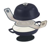 Mahlzeit Set de boîtes à pain en fonte émaillée | 6,4 l | Blue Berry | Moule à pain avec écharpe à pain et soucoupe | Kit de cuisson à pain, casserole en fonte, moule à pain, moule à pain avec