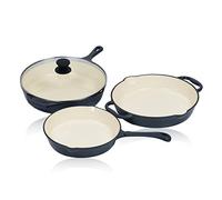 Mahlzeit Set de 3 poêles, Ø 24cm, Ø 29,5cm, Ø 29cm, Blue Berry, Poêle à frire en fonte