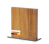 mahona Bloc à couteaux magnétique en bois d'acacia, peu encombrant et robuste, design unique, double face, sans perçage, 23,5 x 22,5 cm