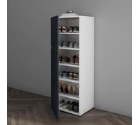 Mai & Mai Armoire à Chaussures Commode Entrée Blanc Mat + Gris Noir Mat | Meuble de Rangement à Chaussure, Commode à Chaussures, avec 3 Compartiments, Range-Chaussures, 45x36x120cm, ACH2