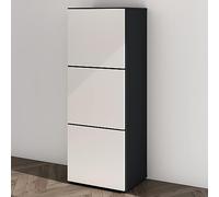 Mai & Mai Armoire à Chaussures Commode Entrée Gris Noir Mat + Blanc Mat | Meuble de Rangement à Chaussure, Commode à Chaussures, avec 3 Compartiments, Range-Chaussures, 45x36x120cm, ACH2